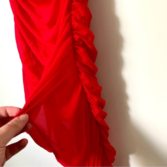Revolve BY THE WAY Milani Ruched Maxi Dress in Red Size Extra Small - Picture 4 of 8